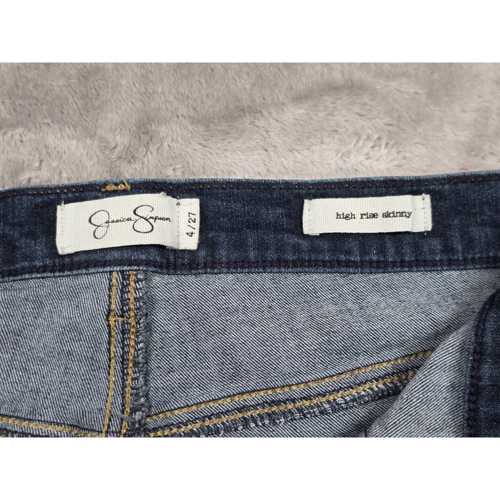 Jessica Simpson Jeans Women 4/27 Blue‎ High Rise Skinny  Denim Pants - Picture 7 of 12